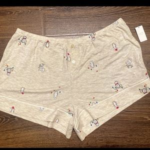 SOLD NWT Love by Gap Truesleep Christmas Owl Sleep Shorts